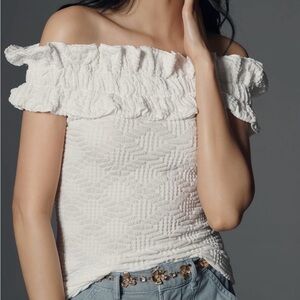 NWT Maeve off the shoulder ruffle top, large